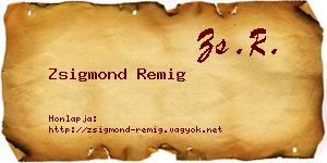 Zsigmond Remig névjegykártya